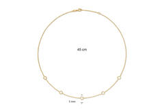  Gliederketten - Blume - Anker - 14k Gold - 45cm