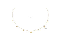  Collier - Bolletjes en Discjes - Anker - 14k Goud - 45cm