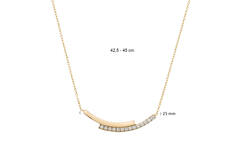 Necklaces with stone - 14k Gold - 45cm