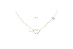  Collier - Hart - Anker - 14k Goud - 43cm