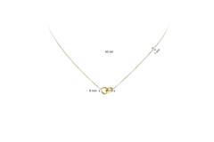  Collier - Twee open Cirkels - Anker - 14k Goud - 43cm