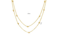  Collier - Bolletjes - Anker - 14k Goud - 45cm