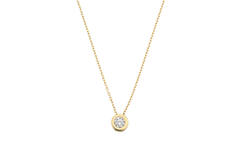  Halsketten mit Stein - Solitaire - 14k Gold - 45cm