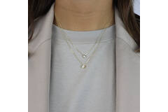  Halsketten mit Stein - Solitaire - 14k Gold - 45cm