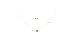  Collier - Solitaire - 14k Goud - 45cm