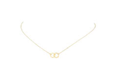  Collier - 2 Cirkels - 14k Goud - 42cm