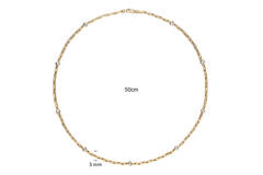  Necklaces with pendant - Round - Cardano - 14k Gold - 50cm Elegant Strength - 