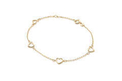  Bracelets à maillons - Ancre - Cœur - 6mm - 19cm