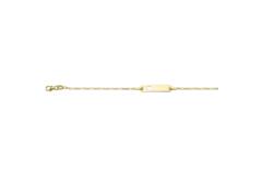 Plaatarmband - Figaro - Baby - 1mm - 14cm