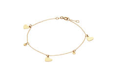  Link bracelets - Anchor - Heart - 7mm - 19cm