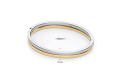  Bracelets - Golden Armour Bangles - 6mm - Ø Medium (60 mm)