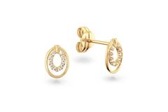  Boucles d'oreilles à puces - Ovale Zircone - 