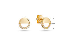  Oorstekers - Rond Zirkonia - 