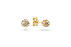  Boucles d'oreilles à puces - Rond Zircone - 