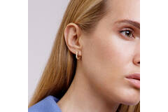  Earrings with folding clasp - Heart Zirconia - - Ø 15mm