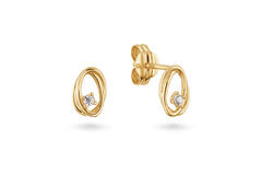  Ear studs - Oval Zirconia - 