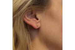  Boucles d'oreilles à puces - Globe - Ø 4mm