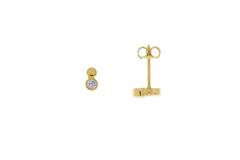  Ear studs - Round Zirconia - 