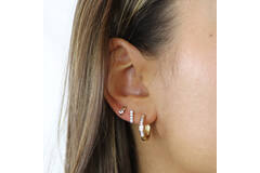  Ear studs - Round Zirconia - 