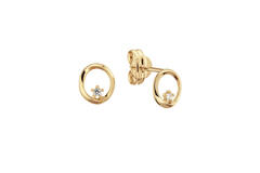  Boucles d'oreilles à puces - Rond Zircone - 