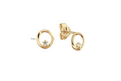  Boucles d'oreilles à puces - Rond Zircone - 