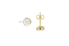  Ear studs - Round Zirconia - - Ø 5mm