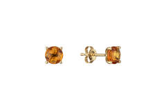  Elements of Love - Ear studs Citrine - - Ø 6mm