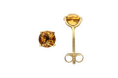  Elements of Love - Ear studs Citrine - - Ø 6mm