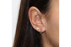 Ohrstecker - Rund Zirkonia - 