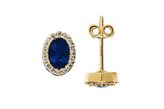  Boucles d'oreilles à puces - Ovale Zircone - 