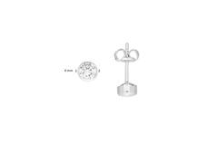  Ear studs - Round Zirconia - - Ø 4mm