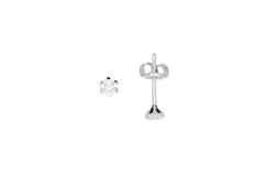 Ear studs - Round Zirconia - - Ø 3mm