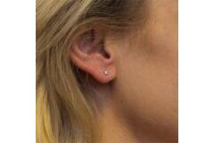 Ear studs - Round Zirconia - - Ø 3mm
