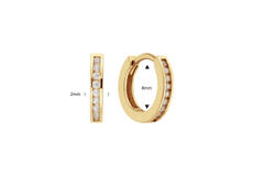  Earrings with folding clasp - Premium Hoops - Ø 8mm