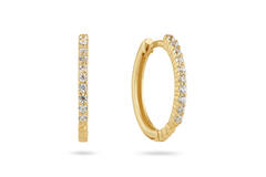  Earrings with folding clasp - Premium Hoops - Round - Ø 12mm