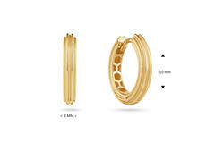  Earrings with folding clasp - Premium Hoops - Round - Ø 10mm