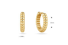  Earrings with folding clasp - Premium Hoops - Round - Ø 10mm