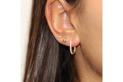  Earrings with folding clasp - Rectangle - Ø 14mm