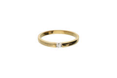 Ring Solitair Diamant - 585 Geel/Wit - 2,1gr - 1-0.02ct
