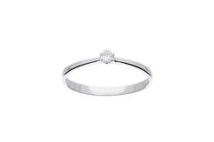 Ring Solitair Diamant - 585 Wit - 1gr - 1-0.05ct G-SI