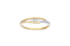Ring Fantasie Diamant - 585 Geel/Wit - 1,7gr - 3-0.05ct G-SI