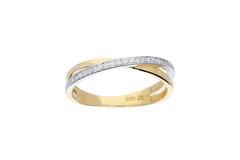 Ring Fantasie Diamant - 585 Geel/Wit - 2,3gr - 21-0.10ct G-SI