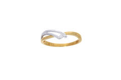 Ring Fantasie Diamant - 585 Geel/Wit - 1,7gr - 1-0.03ct