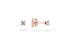  Boucles d'oreilles à puces - Solitaire Moderne - 0.1ct
