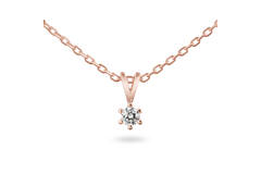  Collier - Solitaire Classique - 0.1ct