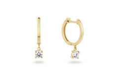  Créoles - Solitaire Moderne - 0.4ct