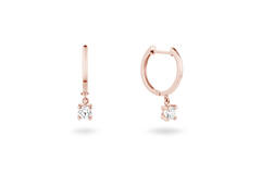  Créoles - Solitaire Moderne - 0.3ct