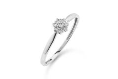  Rings with stone - Rosette - 0.09ct