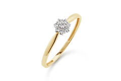  Ringe mit Stein - Rosette - 0.09ct