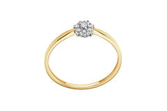  Ringe mit Stein - Rosette - 0.09ct